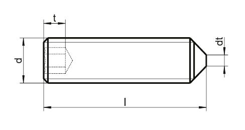 DIN 914 / ISO4027 Sivri Uç Setskur - Resim 2
