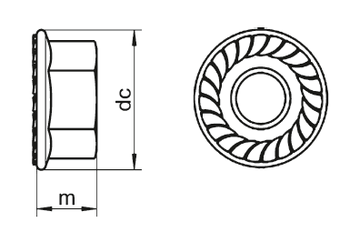 DIN 6923 Altı Köşeli Flanşlı Somun (Tırtıllı) - Resim 2