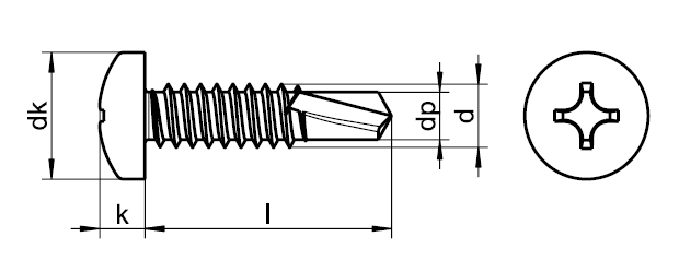 DIN 7504 P YHB (Yıldız Havşa Baş) Matkap Uçlu Vida - Resim 2