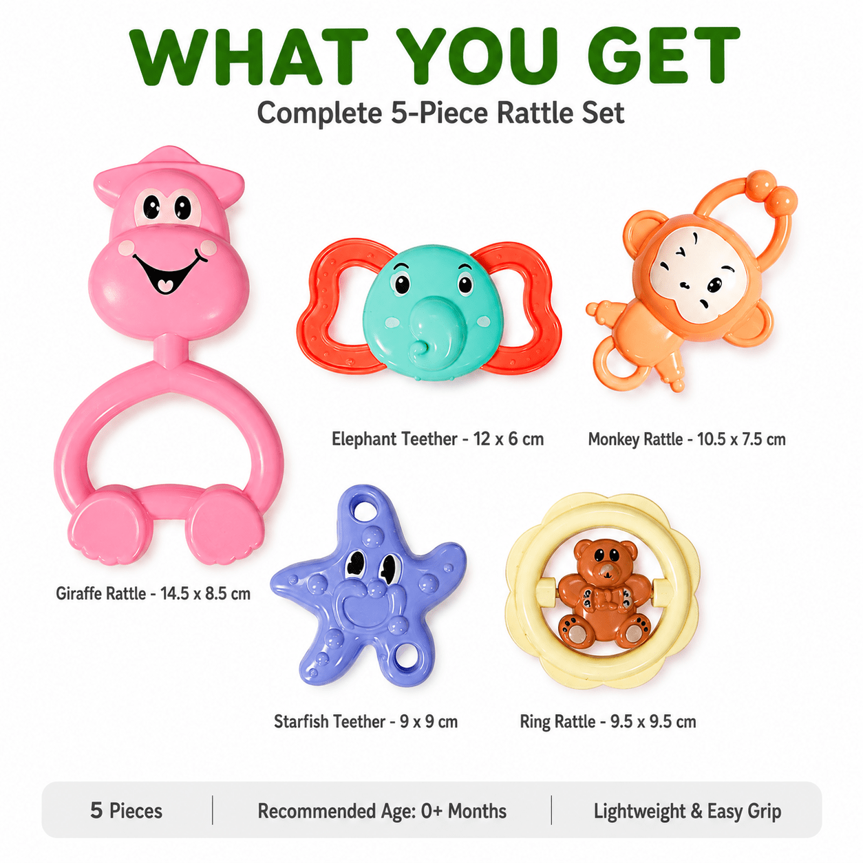 Kidroo Baby Rattle Set for New Born Babies - 5 Rattles - image 3