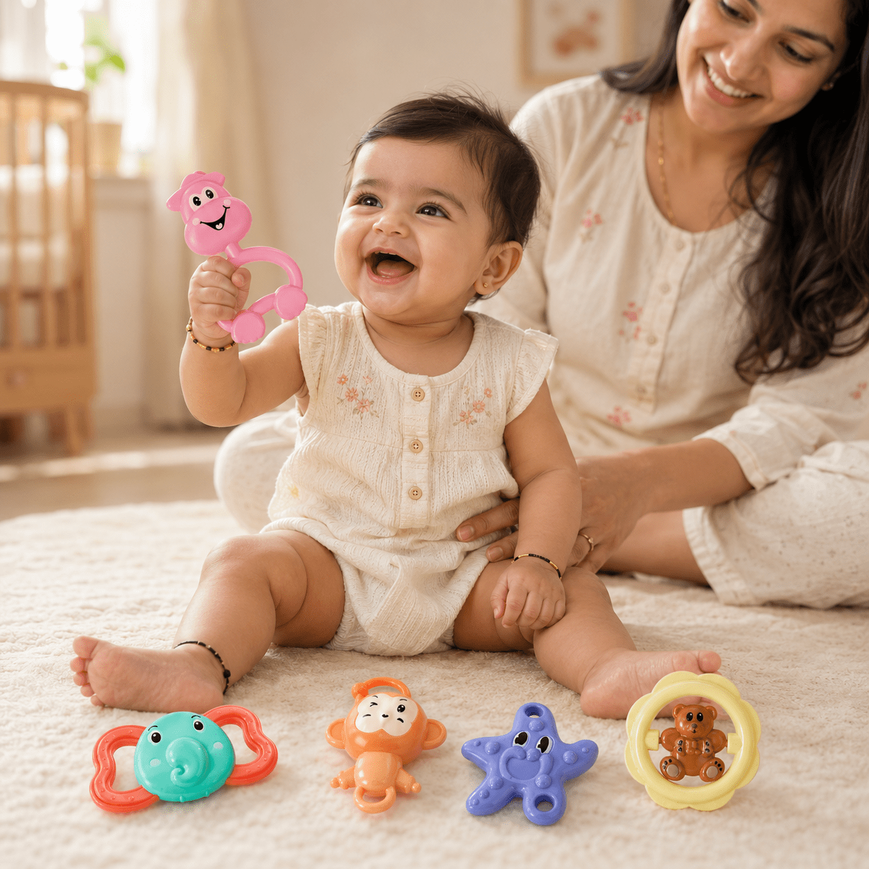 Kidroo Baby Rattle Set for New Born Babies - 5 Rattles - image 4