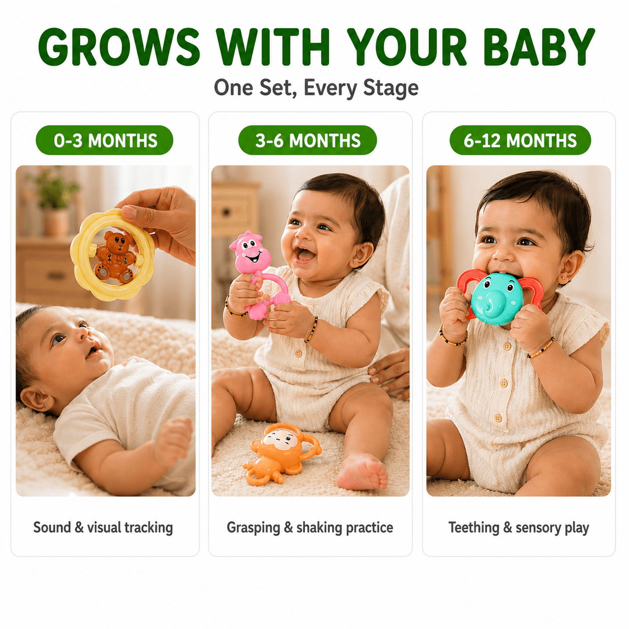 Kidroo Baby Rattle Set for New Born Babies - 5 Rattles - image 5