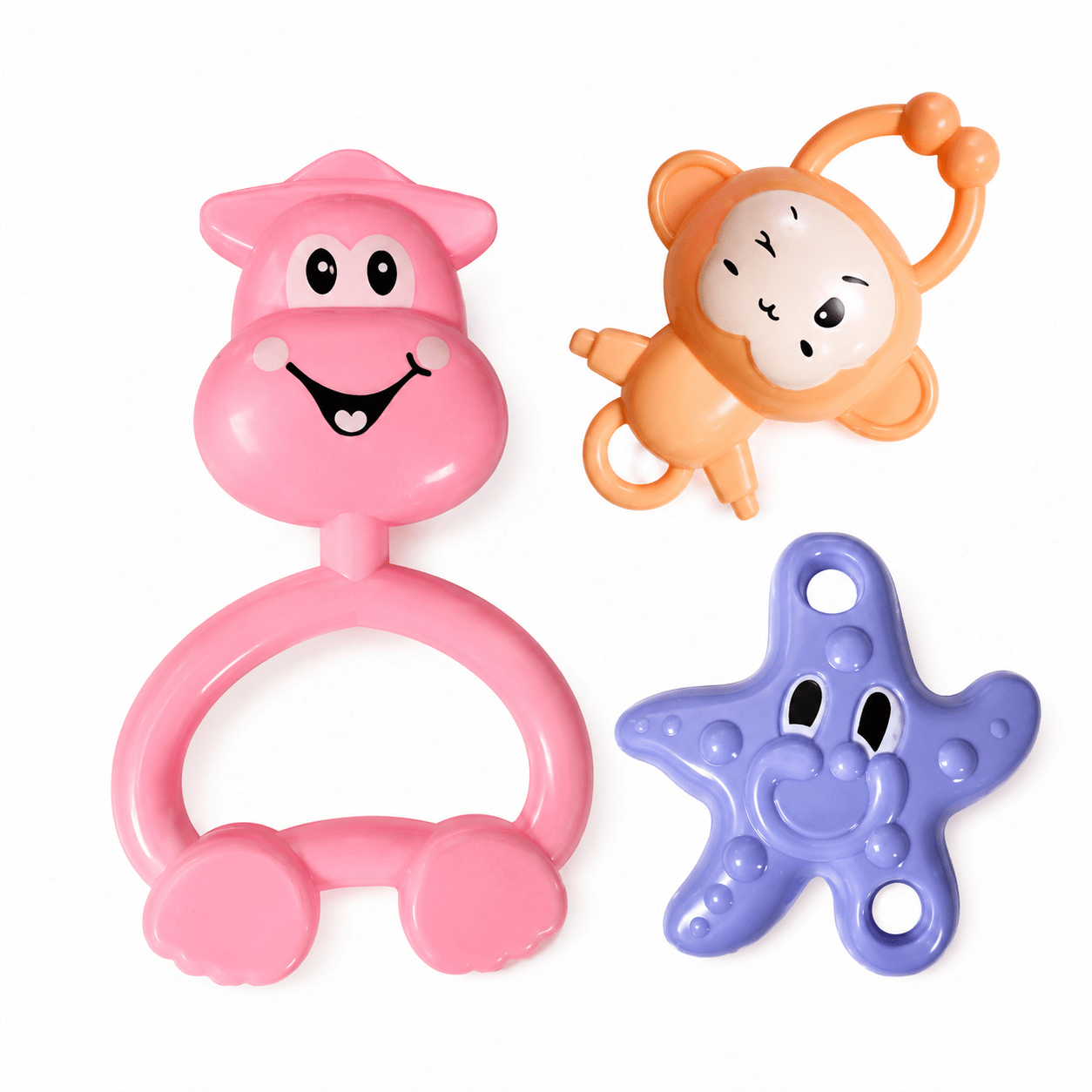 Kidroo Baby Rattle Set for New Born Babies | BPA-Free Non-Toxic Rattles & Teethers Combo | BIS Approved Sensory Toy for Infants | New Born Baby Gift for Boys & Girls 0-24 Months - 3 Rattles