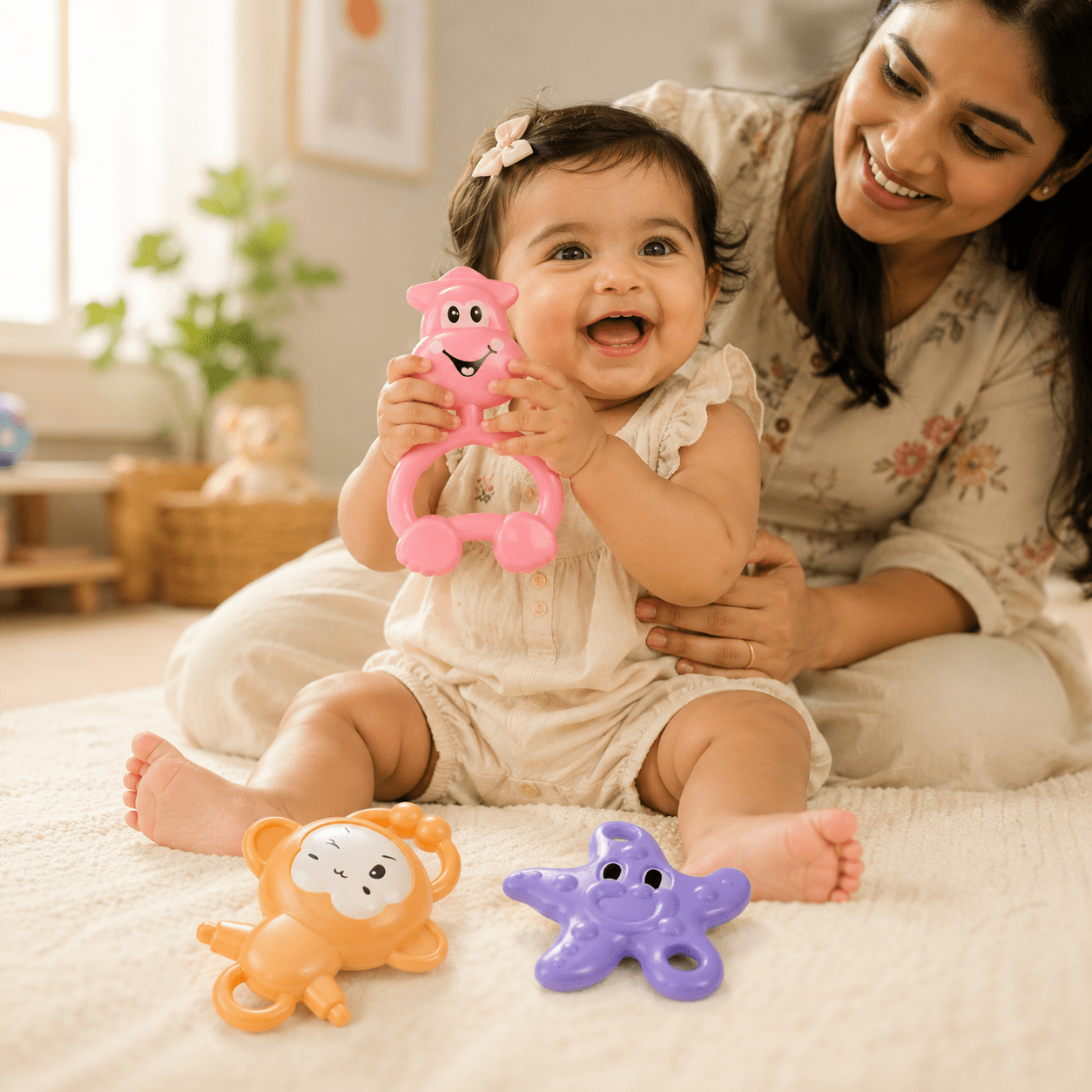 Kidroo Baby Rattle Set for New Born Babies - 3 Rattles - image 4