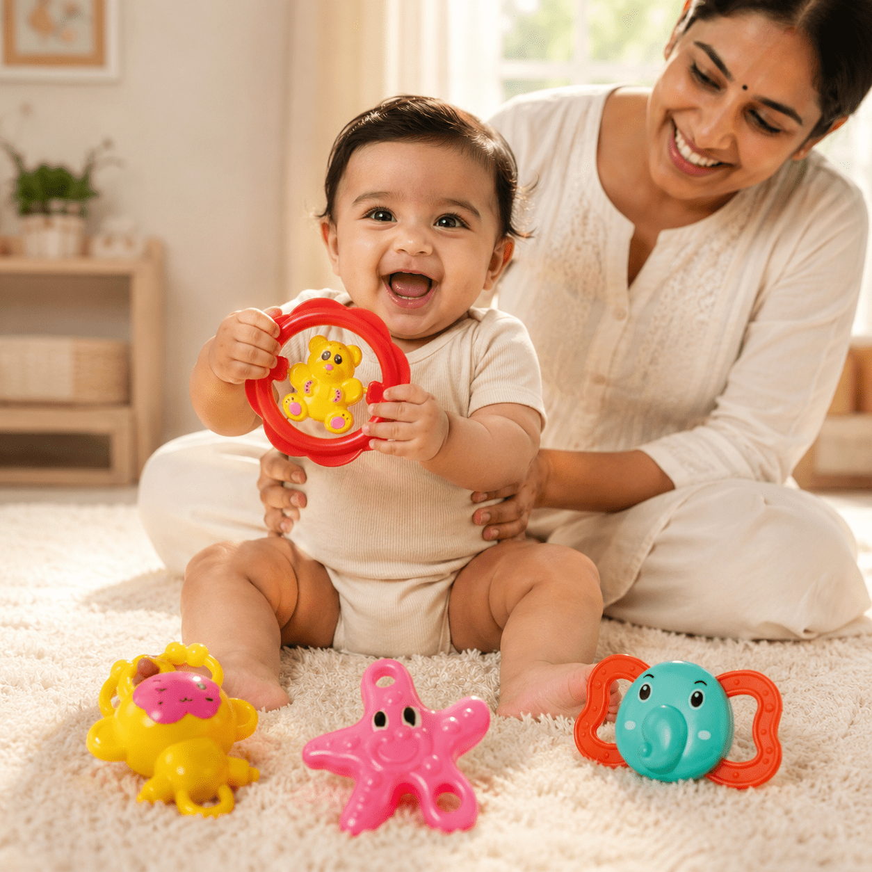Kidroo Baby Rattle Set for New Born Babies - 4 Rattles - image 4