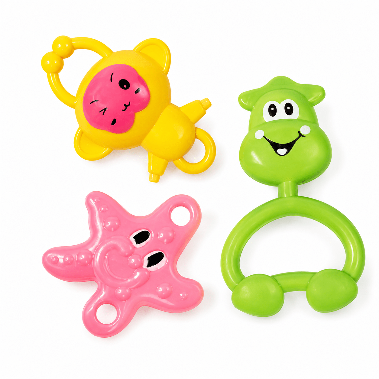 Kidroo Baby Rattle Set for New Born Babies | BPA-Free Non-Toxic Rattles & Teethers Combo | BIS Approved Sensory Toy for Infants | New Born Baby Gift for Boys & Girls 0-24 Months - 3 Rattles