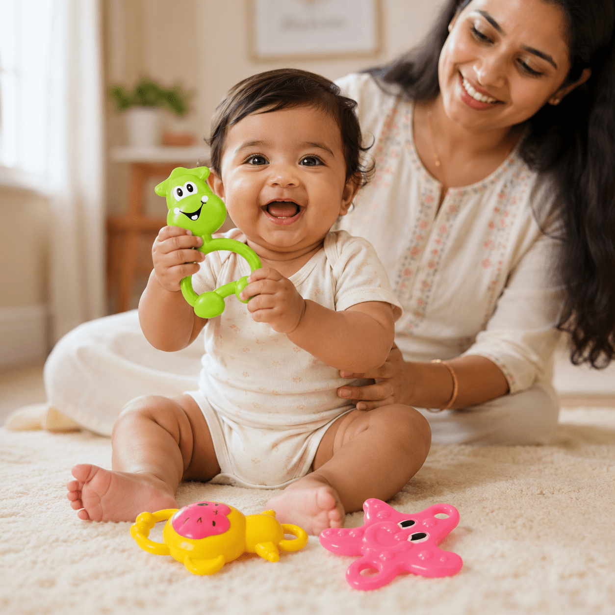 Kidroo Baby Rattle Set for New Born Babies - 3 Rattles - image 4