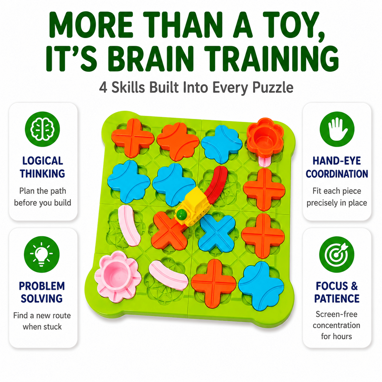 Kidroo Ramp Racing Puzzle Maze for Kids - Green - image 3