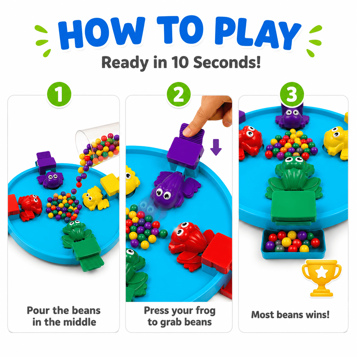 Kidroo Hungry Frog Game for Kids - Blue - image 3