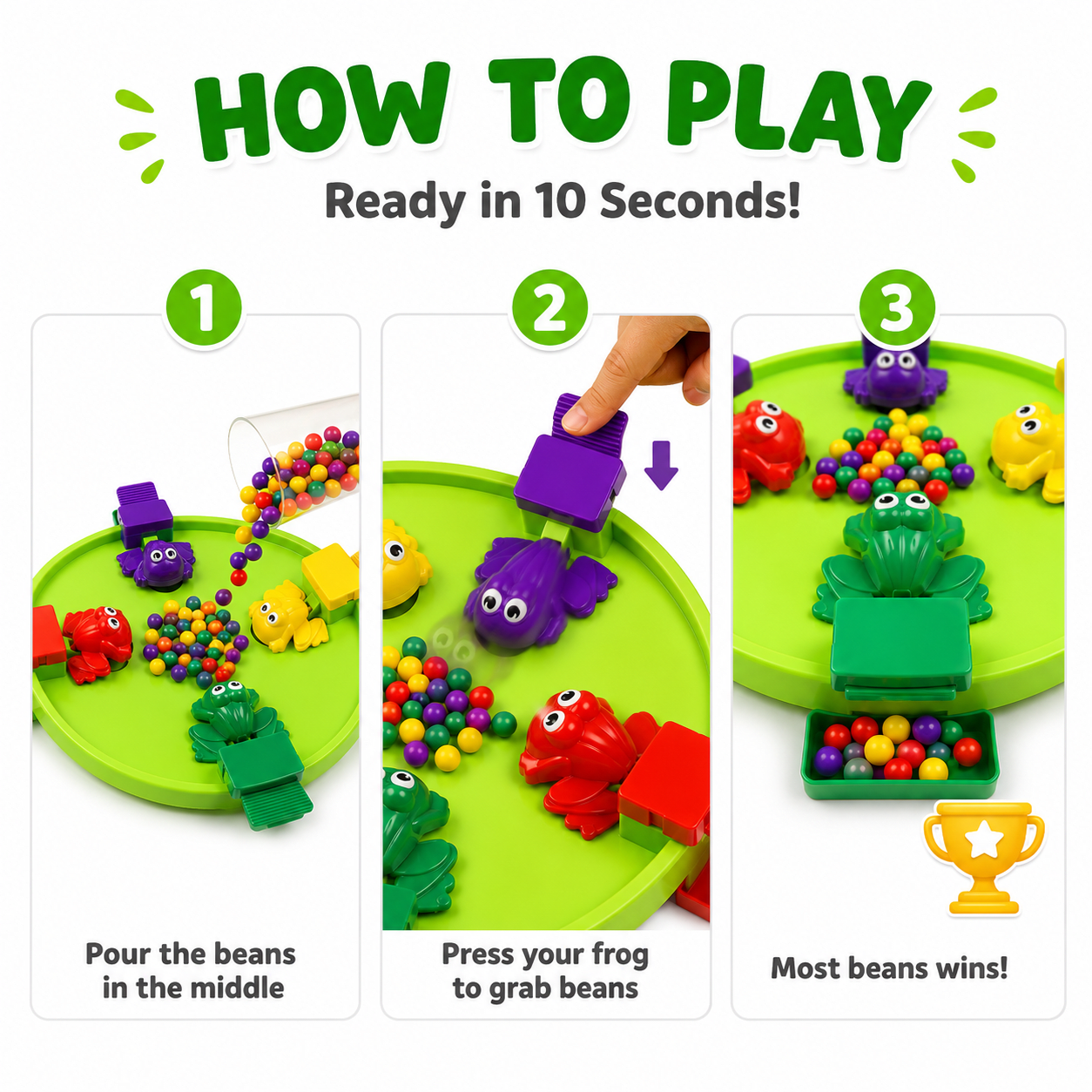 Kidroo Hungry Frog Game for Kids - Green - image 3