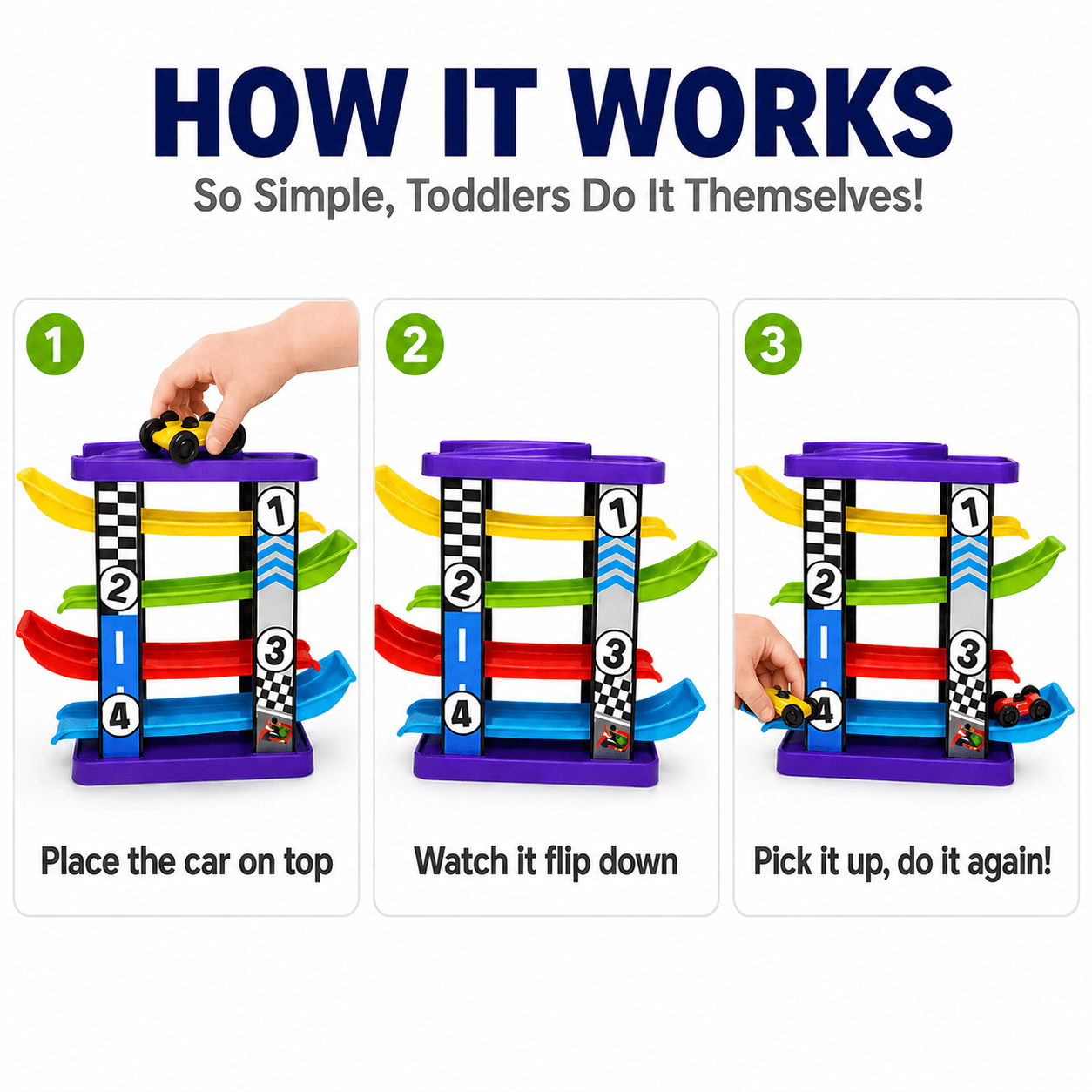 Kidroo 4-Level Ramp Racer Car Track Set for Kids - image 2