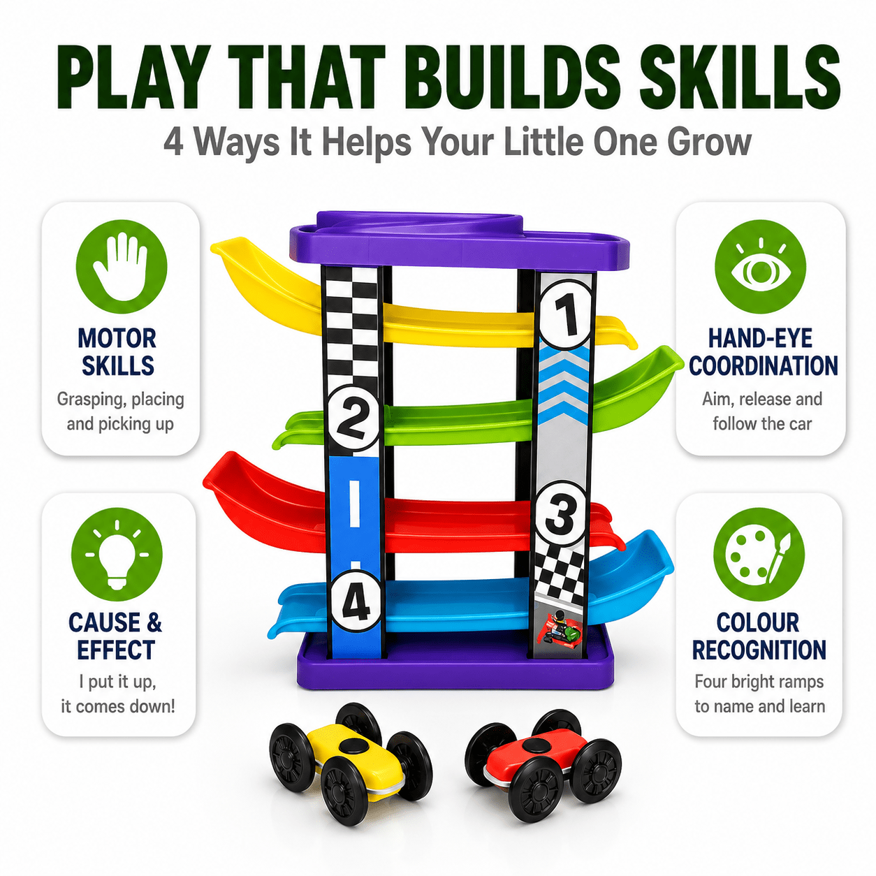 Kidroo 4-Level Ramp Racer Car Track Set for Kids - image 3