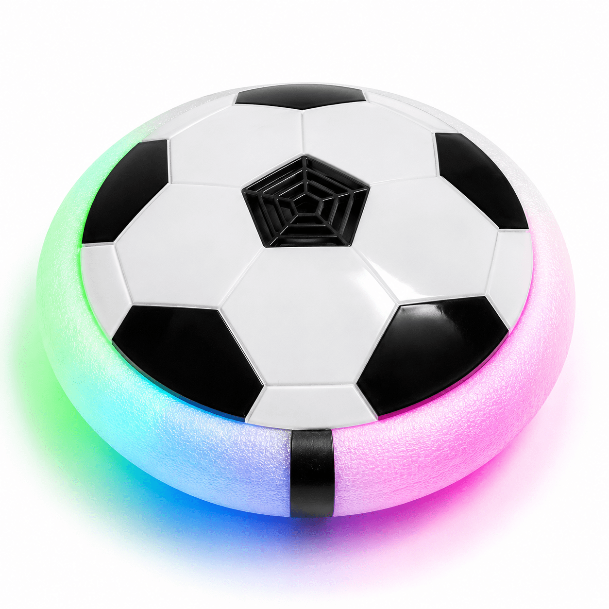 Kidroo Hover Ball for Kids | Battery Operated Hover Football with Colourful LED Lights | Indoor Floating Soccer Ball with Soft Foam Bumper | Birthday Gift for Boys & Girls 3-10 Years - White