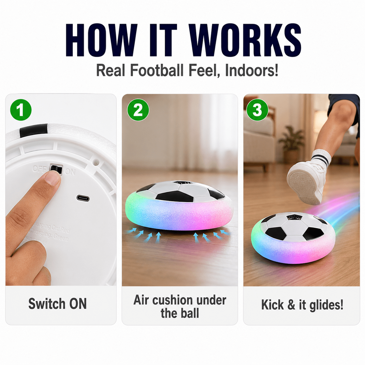 Kidroo Hover Ball for Kids - WHITE - image 3