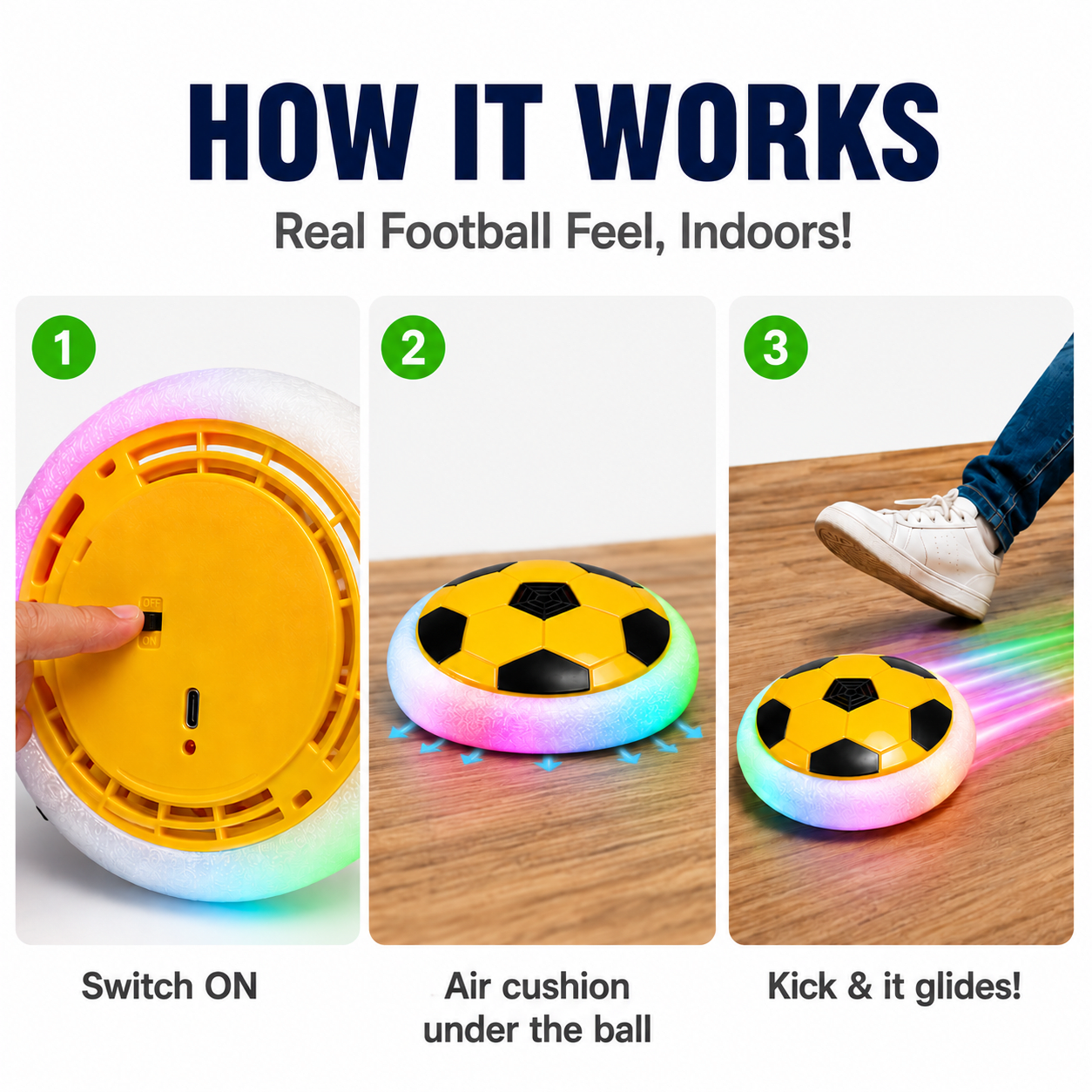 Kidroo Hover Ball for Kids - YELLOW - image 3