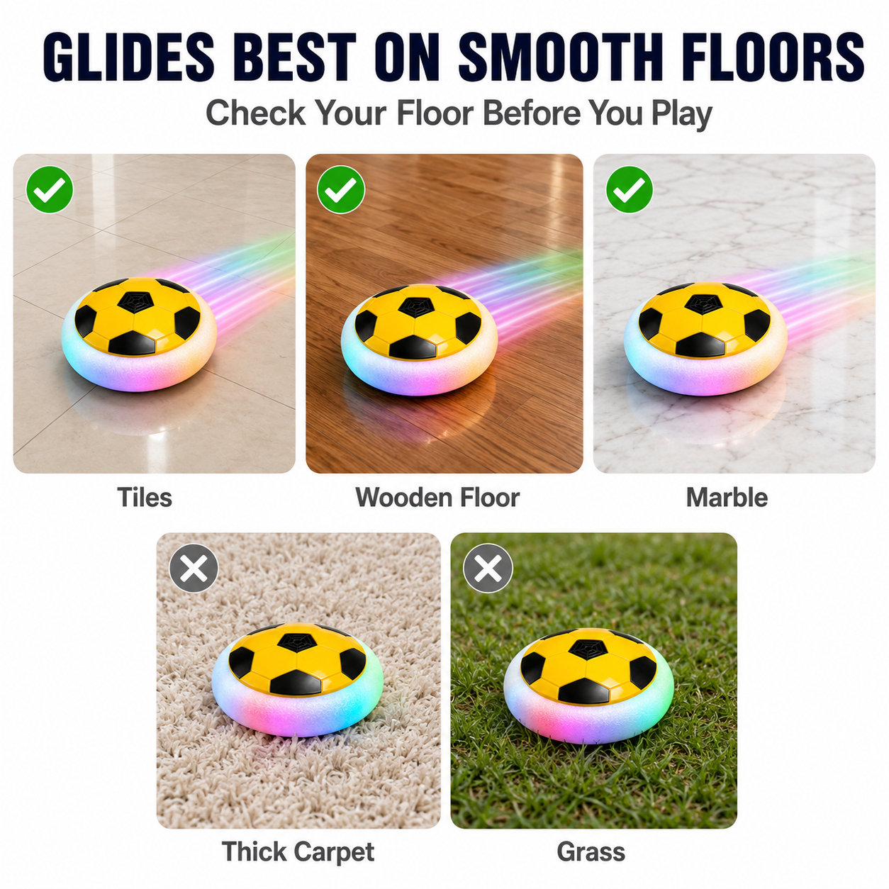 Kidroo Hover Ball for Kids - YELLOW - image 4