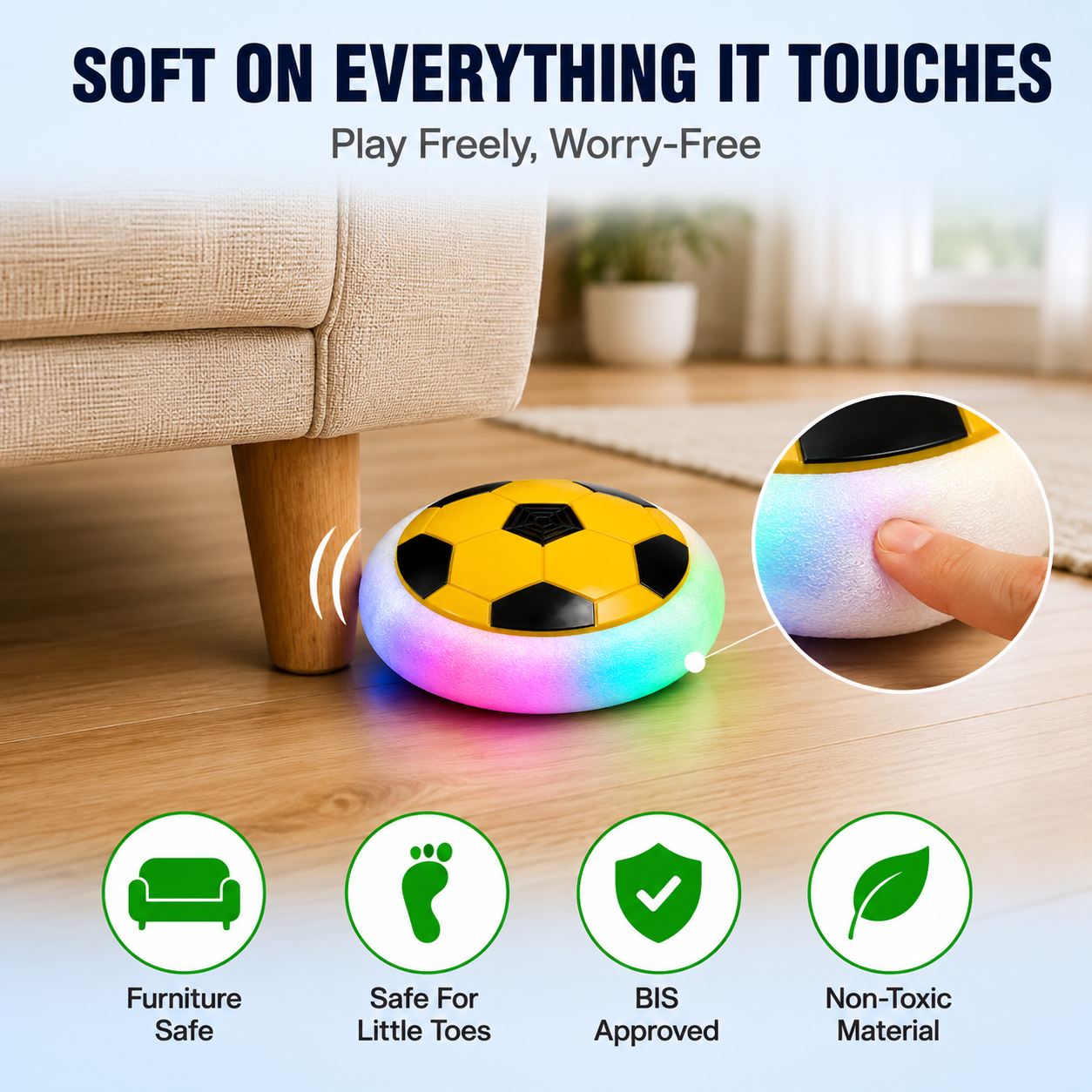 Kidroo Hover Ball for Kids - YELLOW - image 5