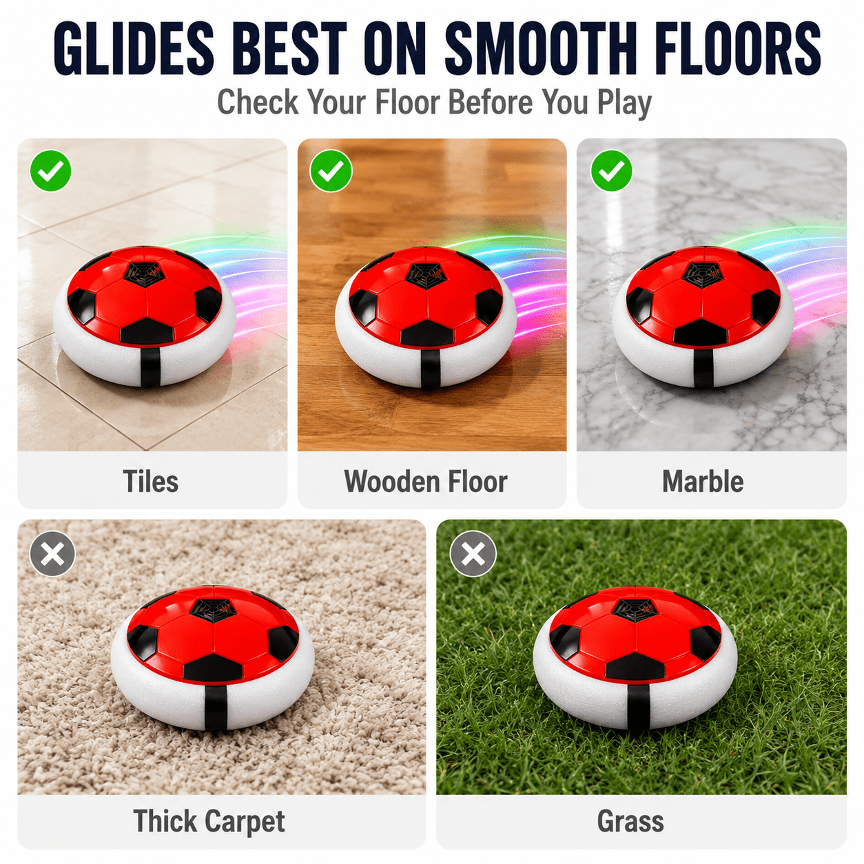 Kidroo Hover Ball for Kids - RED - image 4