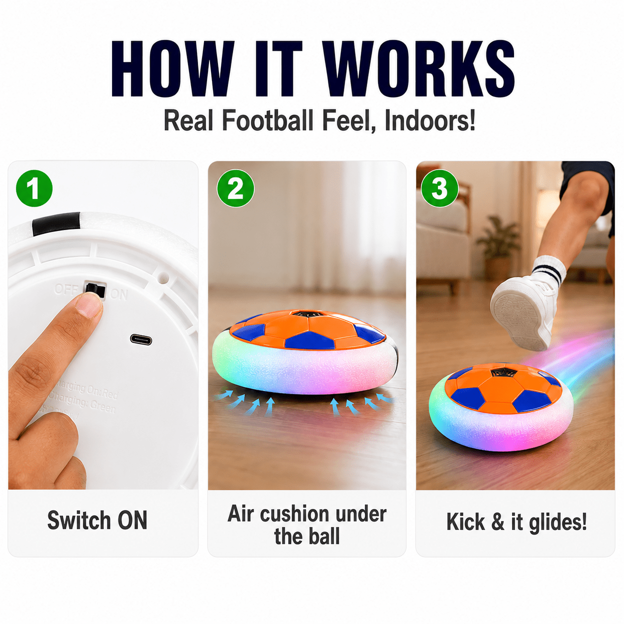 Kidroo Hover Ball for Kids - ORANGE - image 3