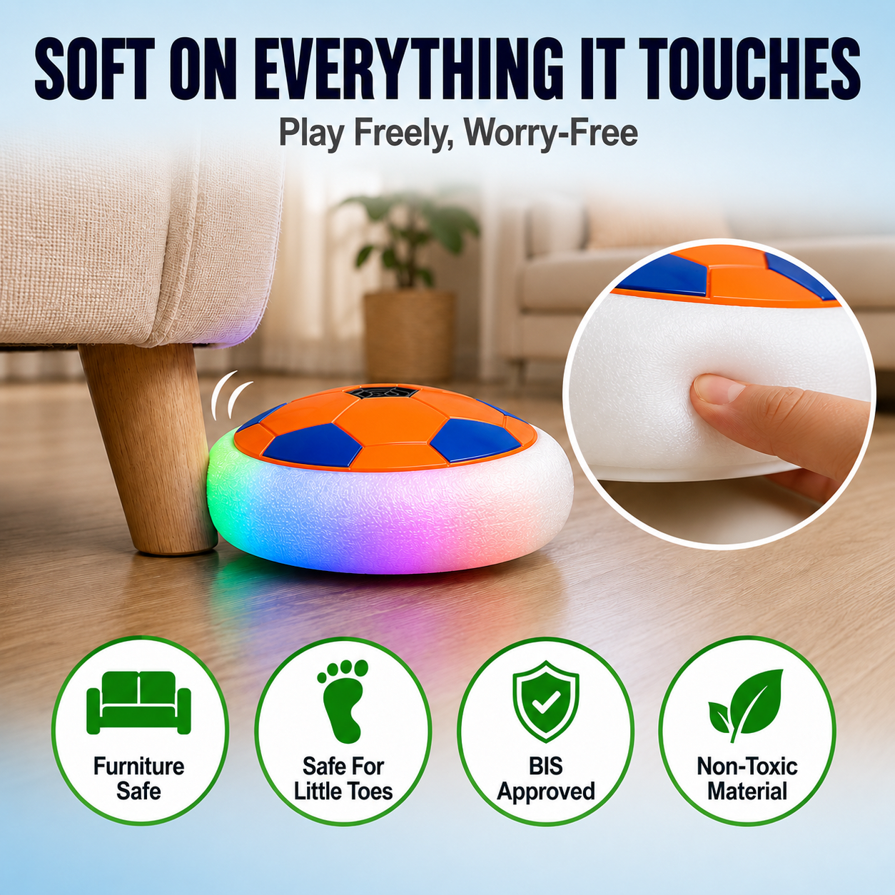 Kidroo Hover Ball for Kids - ORANGE - image 5