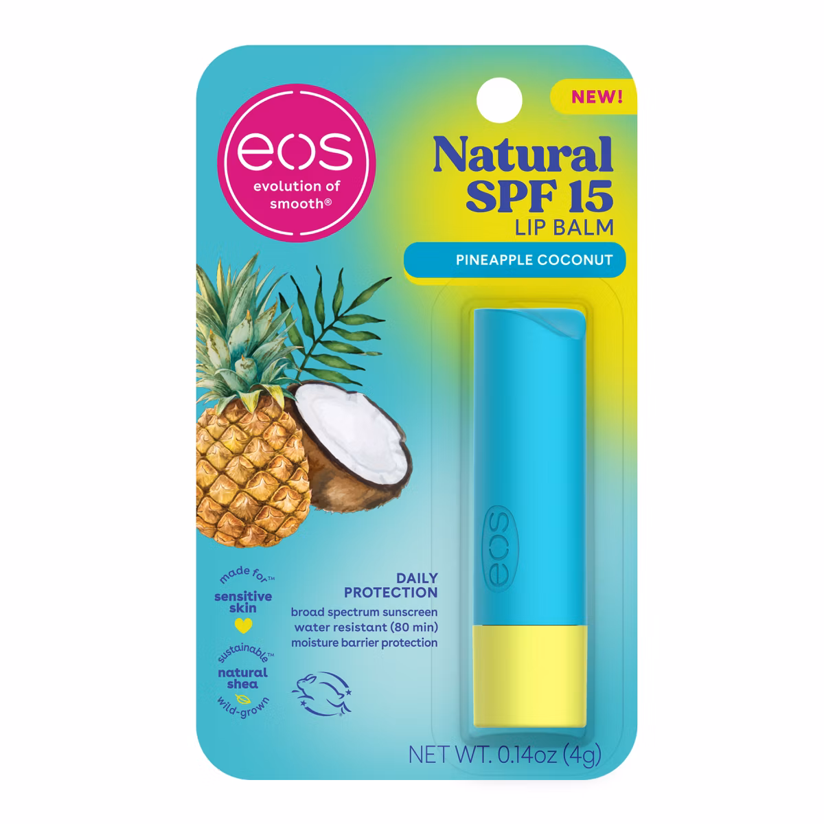 Bálsamo labial natural eos SPF 15 - Piña y coco