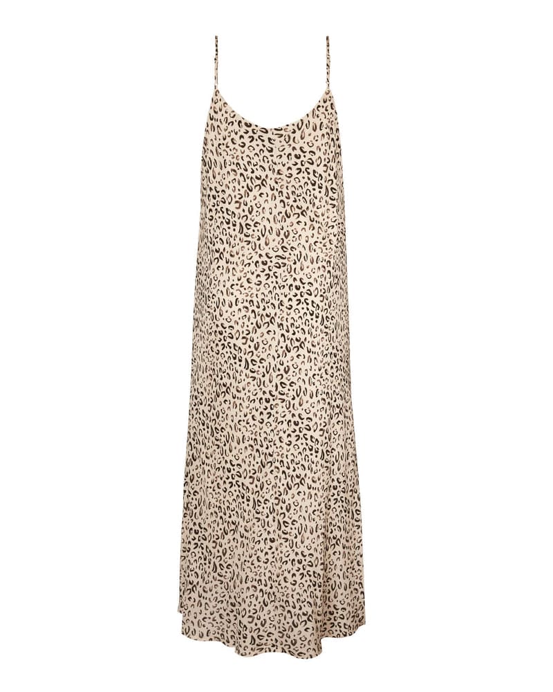 GANNI Rayon Underwear Slip Dress in Leopard