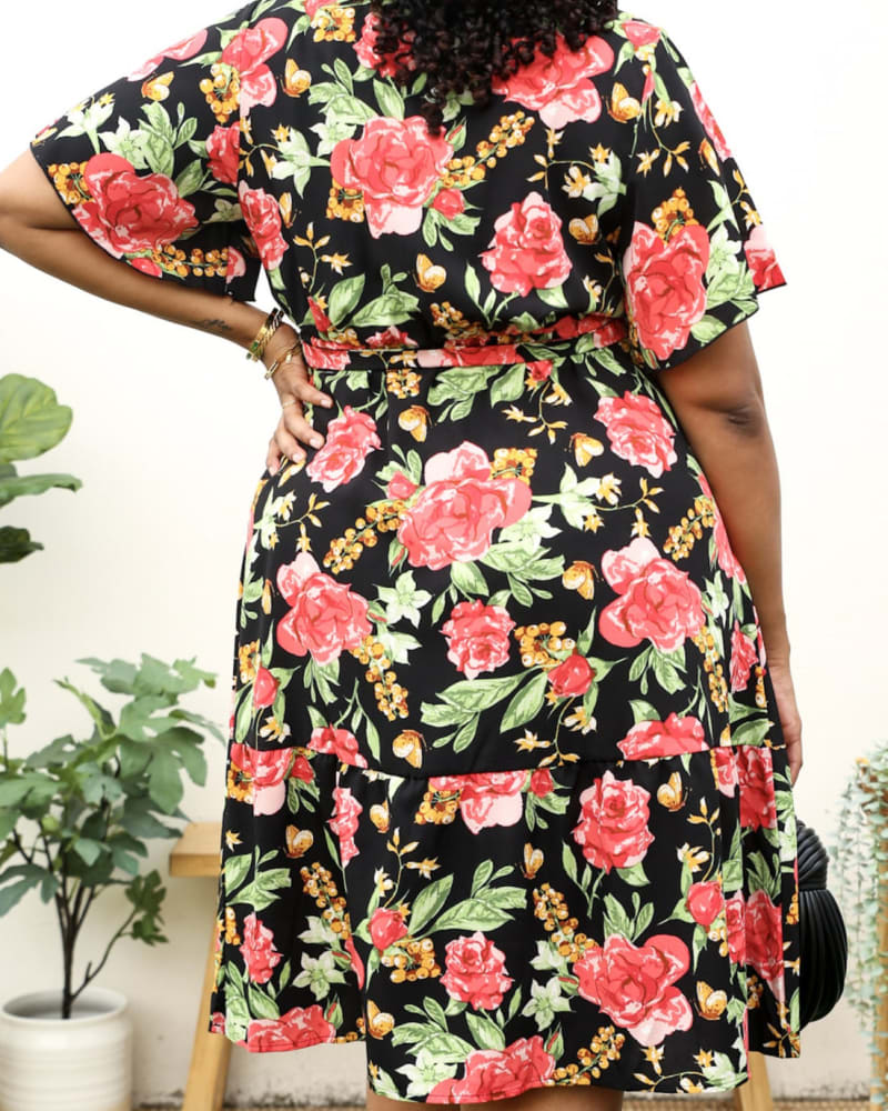 Anna-Kaci Plus Size Tropical Floral Tie Waist Flowy Maxi Dress - ShopStyle