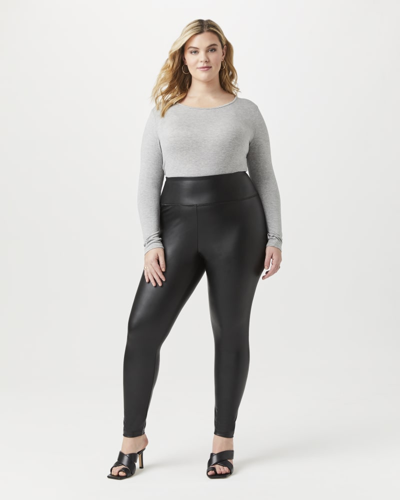 Final Sale Plus Size Vegan Faux Leather Legging in Black