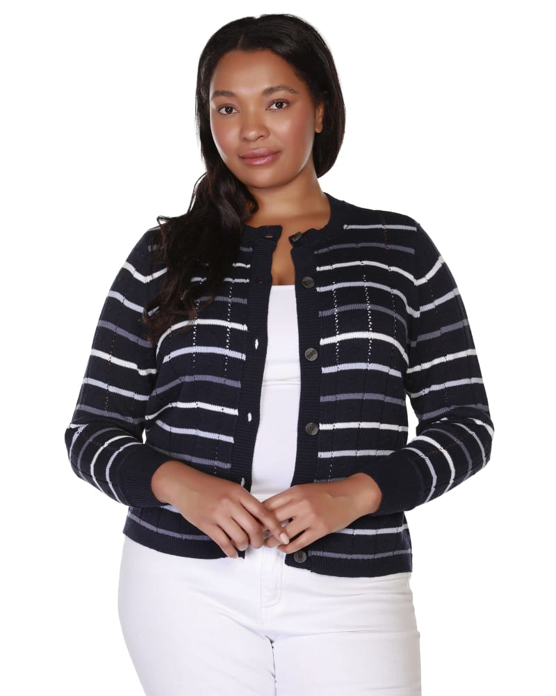 Black Blue Striped Cardigan