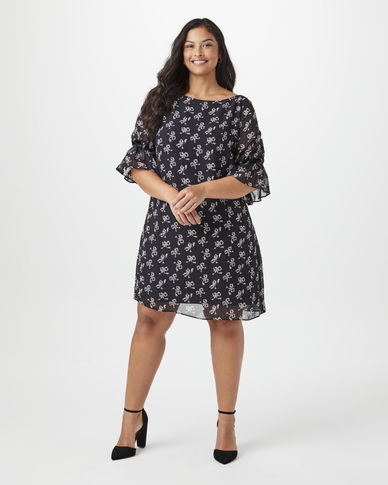 Black and White Shift Dress Plus Size Clothing