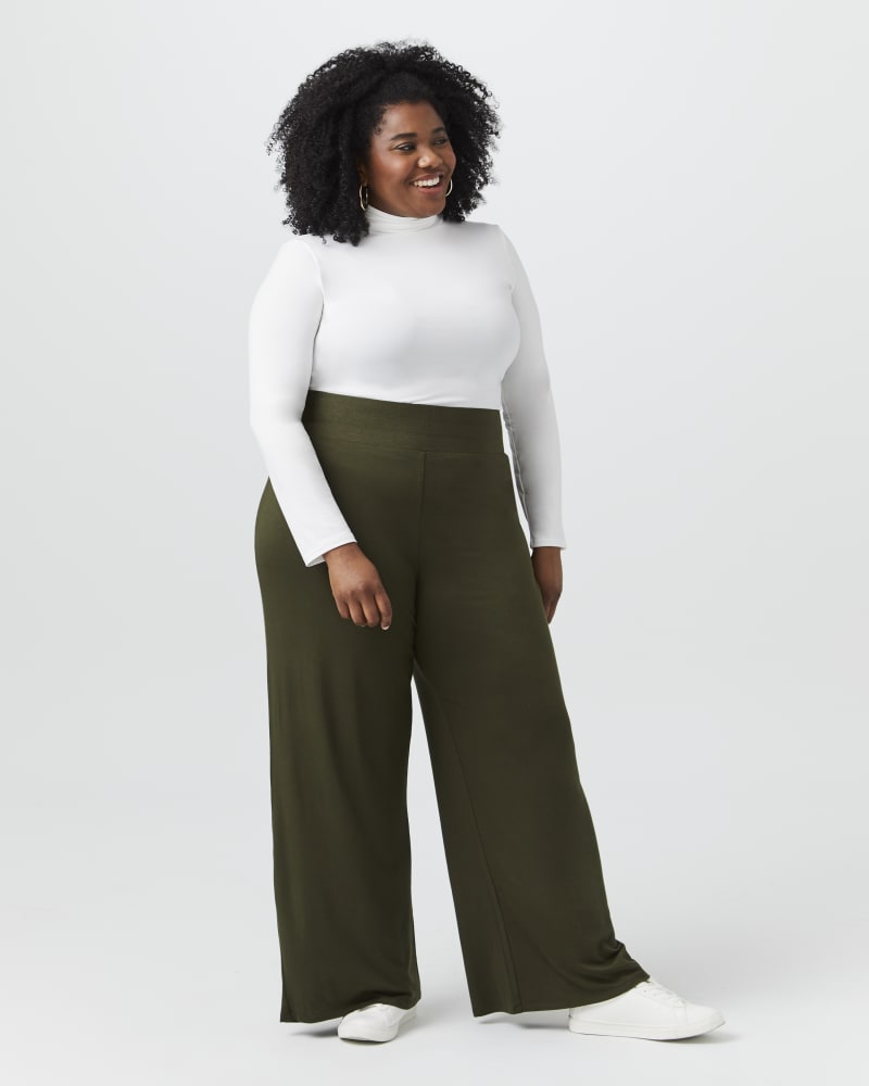 Wide Leg Olive Green Pants