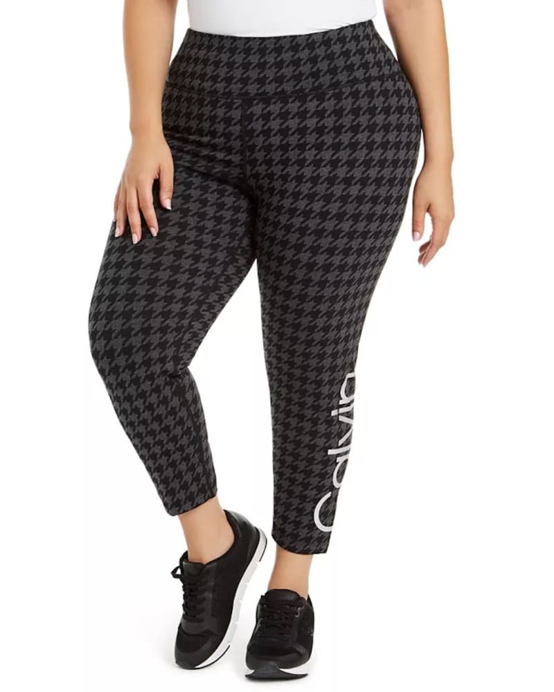 Calvin Klein Performance Womens Black Stretch Logo Graphic Wear to Work  Skinny Leggings Plus 2X