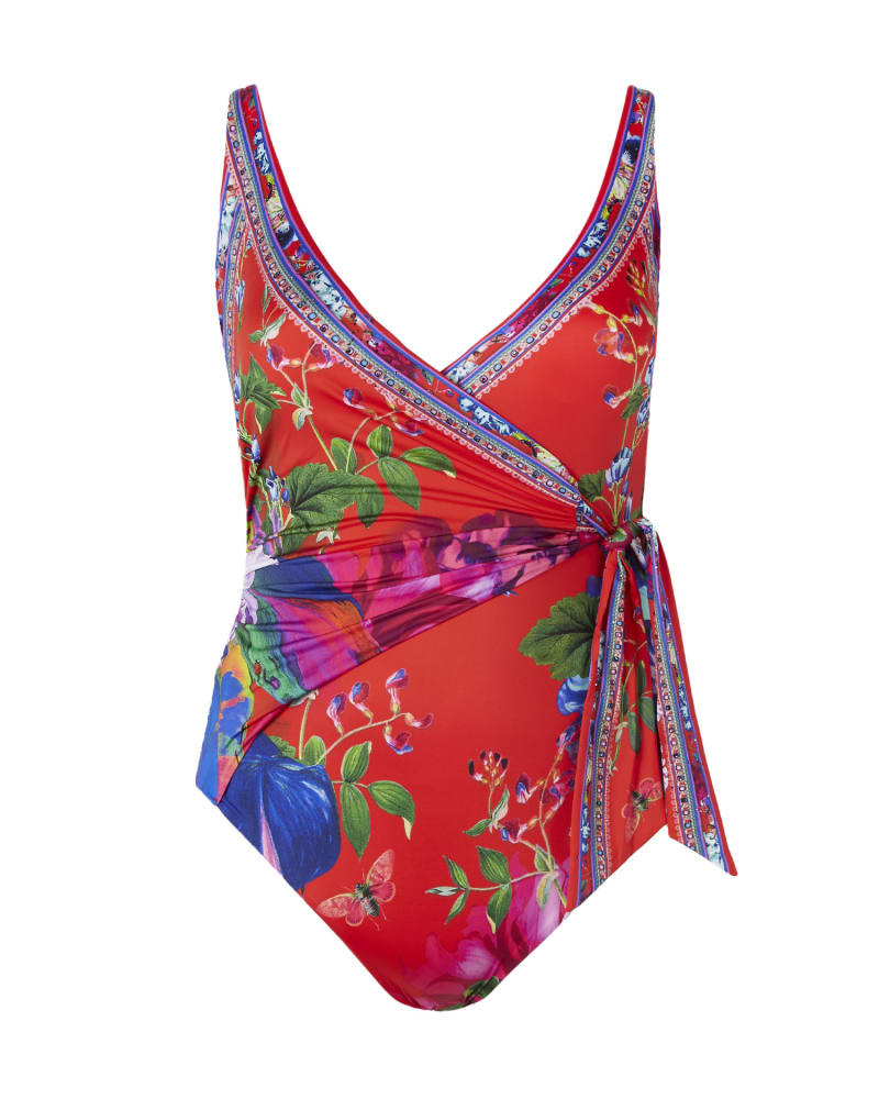 Plus-Size Wrap Tie One Piece