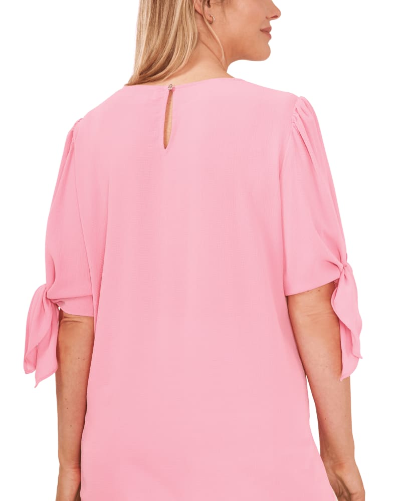 CeCe Plus Size Short Ruffle Elbow Sleeve V-Neck Blouse