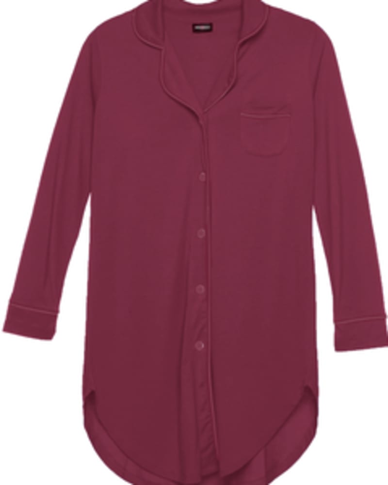 Front of a size M Nightshirt in Deep Ruby by Cosabella. | dia_product_style_image_id:253721