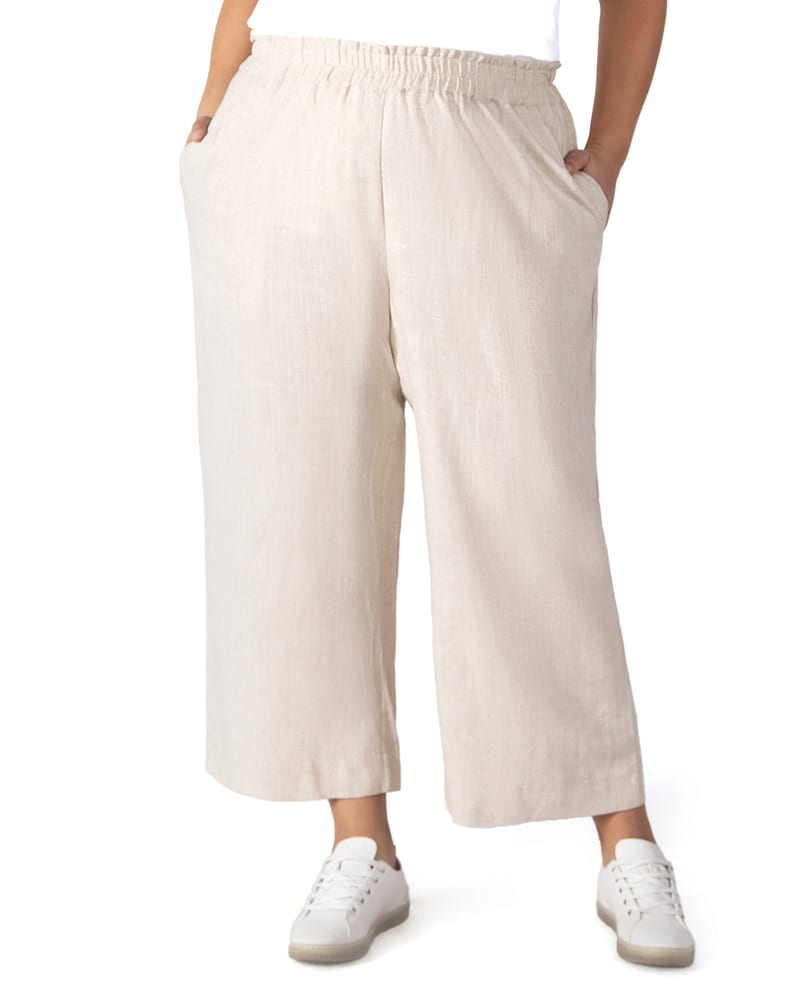 Kylie Wide Leg Linen Pant | Ivory