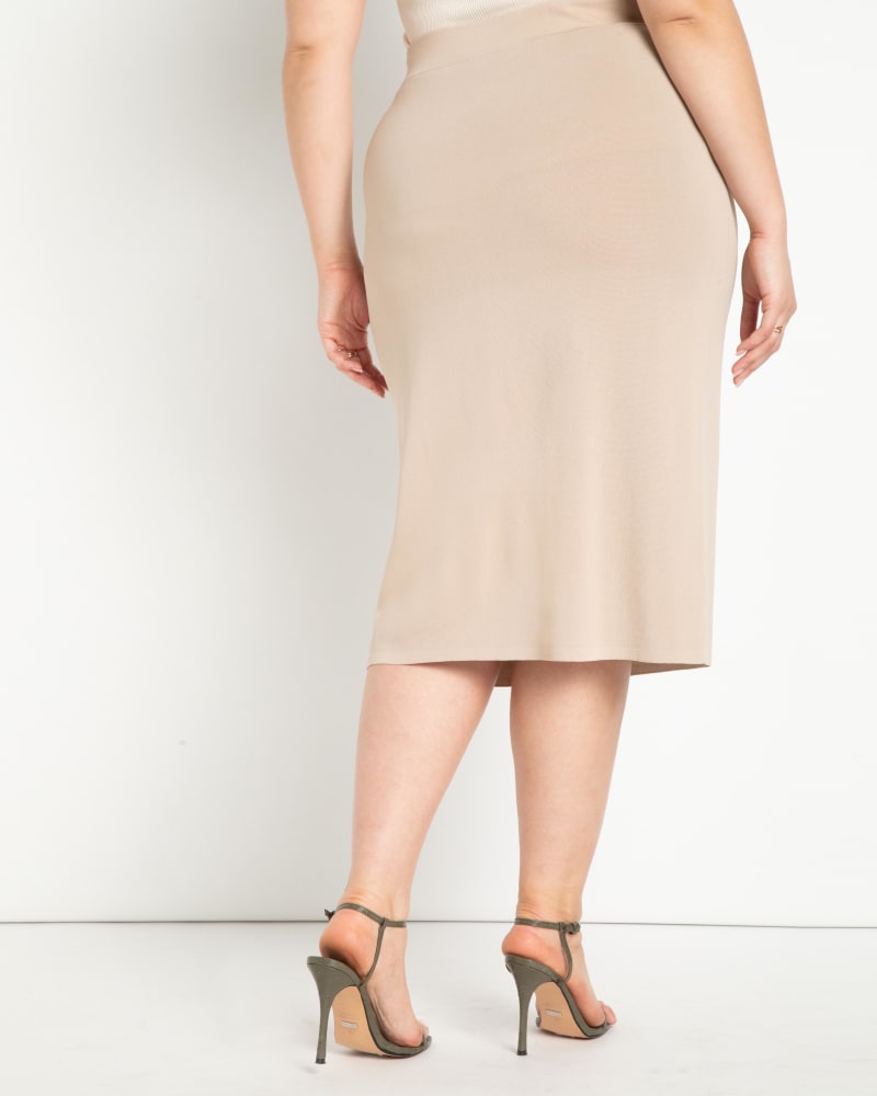 Express High Waisted Ribbed Shine Midi Sweater Skirt