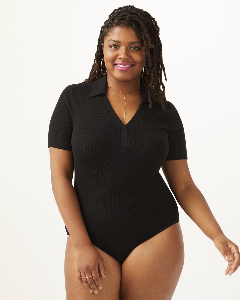  Plus Size Black Bodysuit