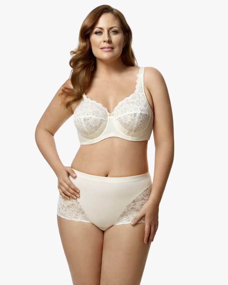 Elila Full Coverage Stretch Lace Underwired Bra - Ivory