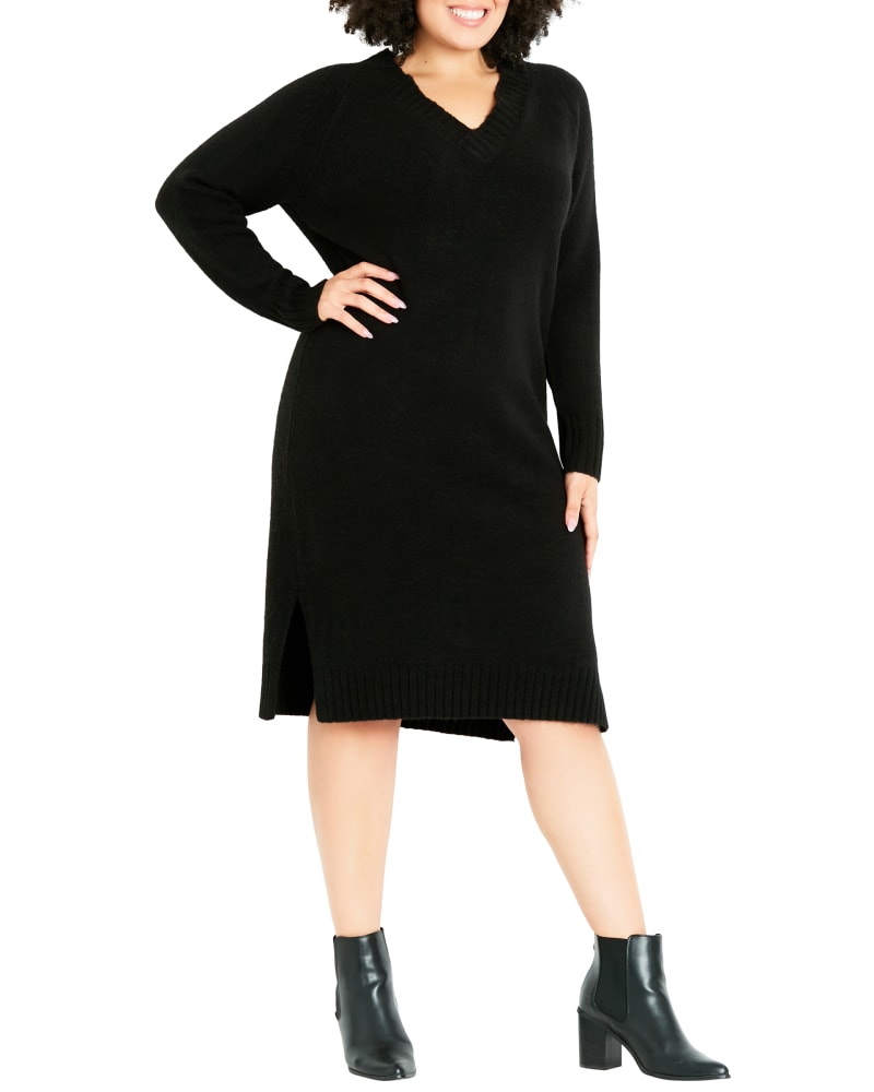 emulering stille kærlighed Plus Size Kiara Sweater Dress | Black