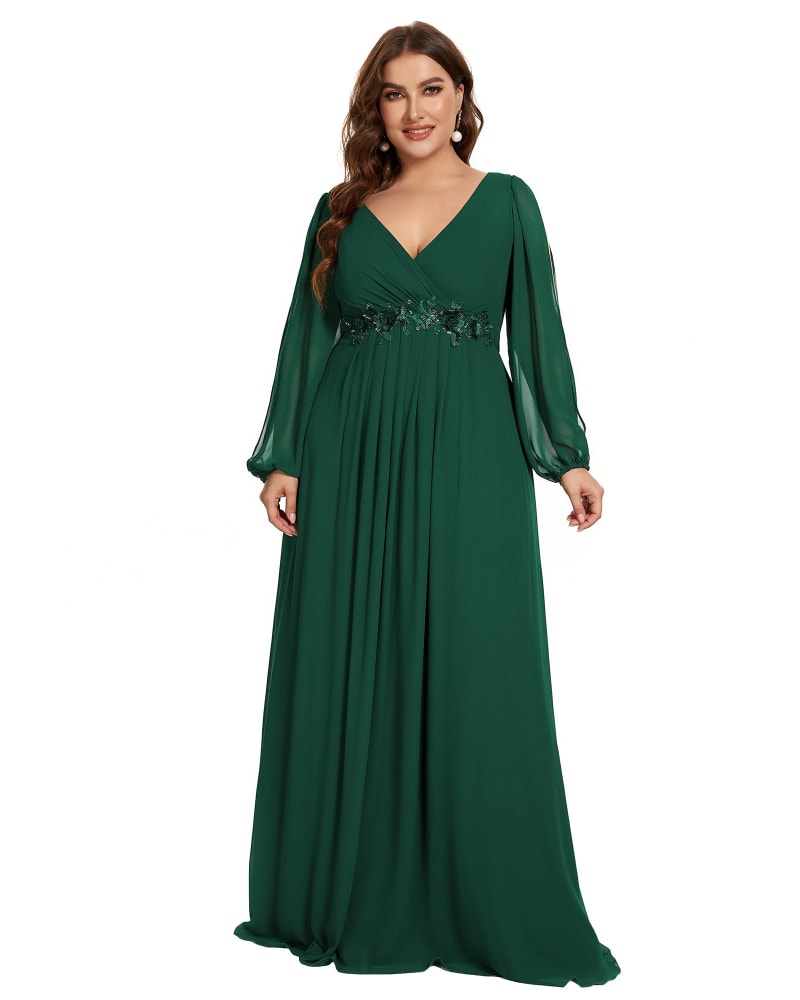 V-Neck Short Flutter Sleeve A-Line Evening Dress - Ever-Pretty US