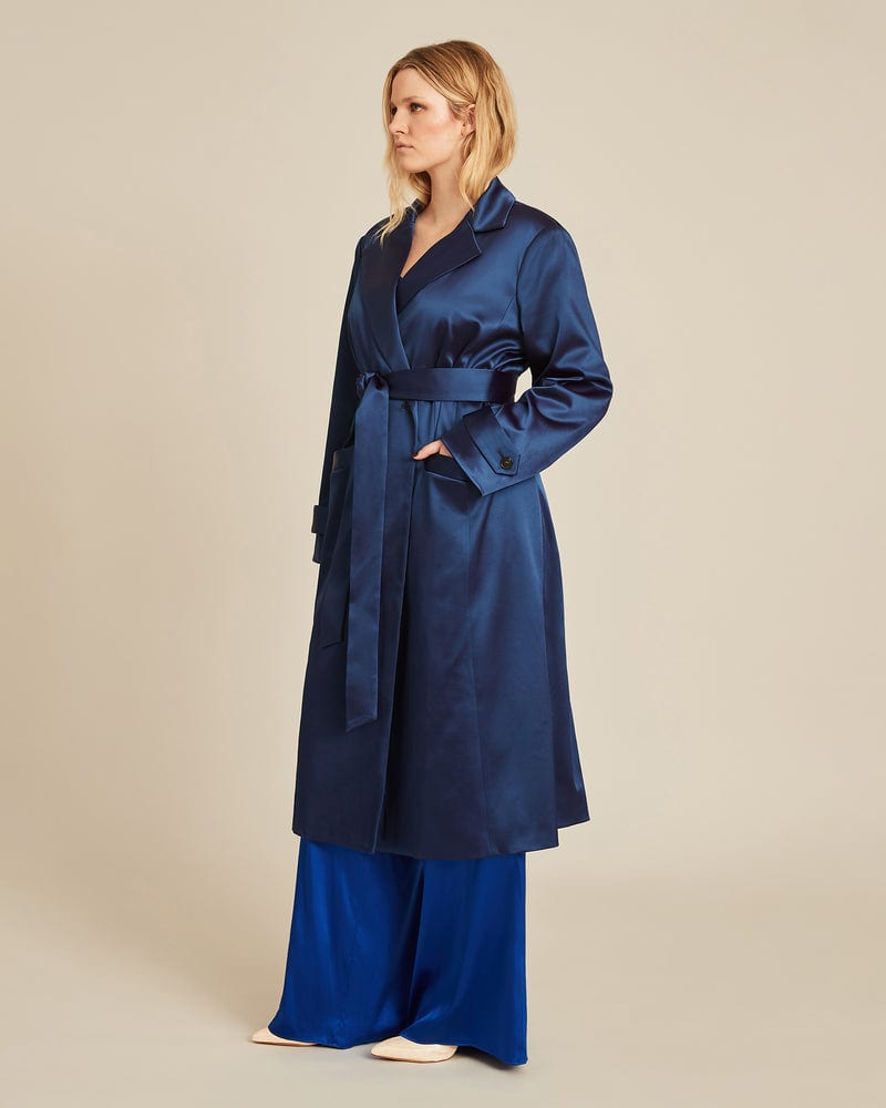 Trench Coat with blue satin lining - Jackets & Coats