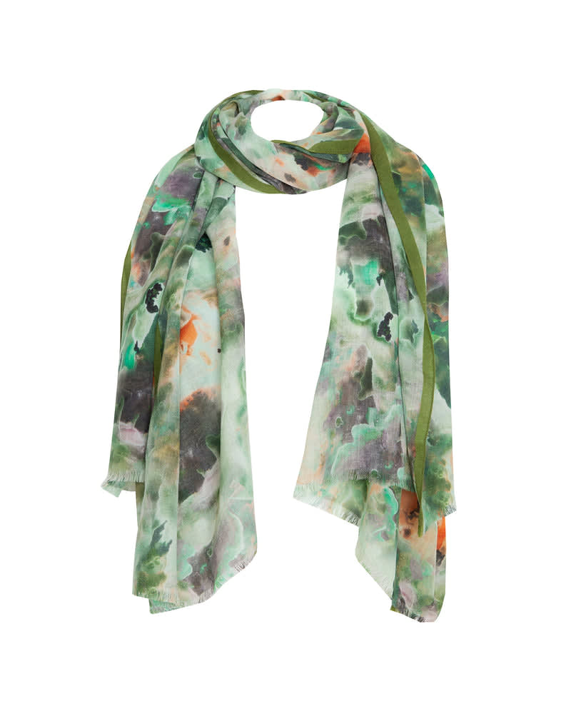 TWILLY SINGLE RIBBON SILK SCARF / PACIFIC GREEN — ROZA SF