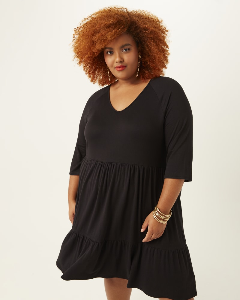 Diana Plus Size Babydoll Dress | Black