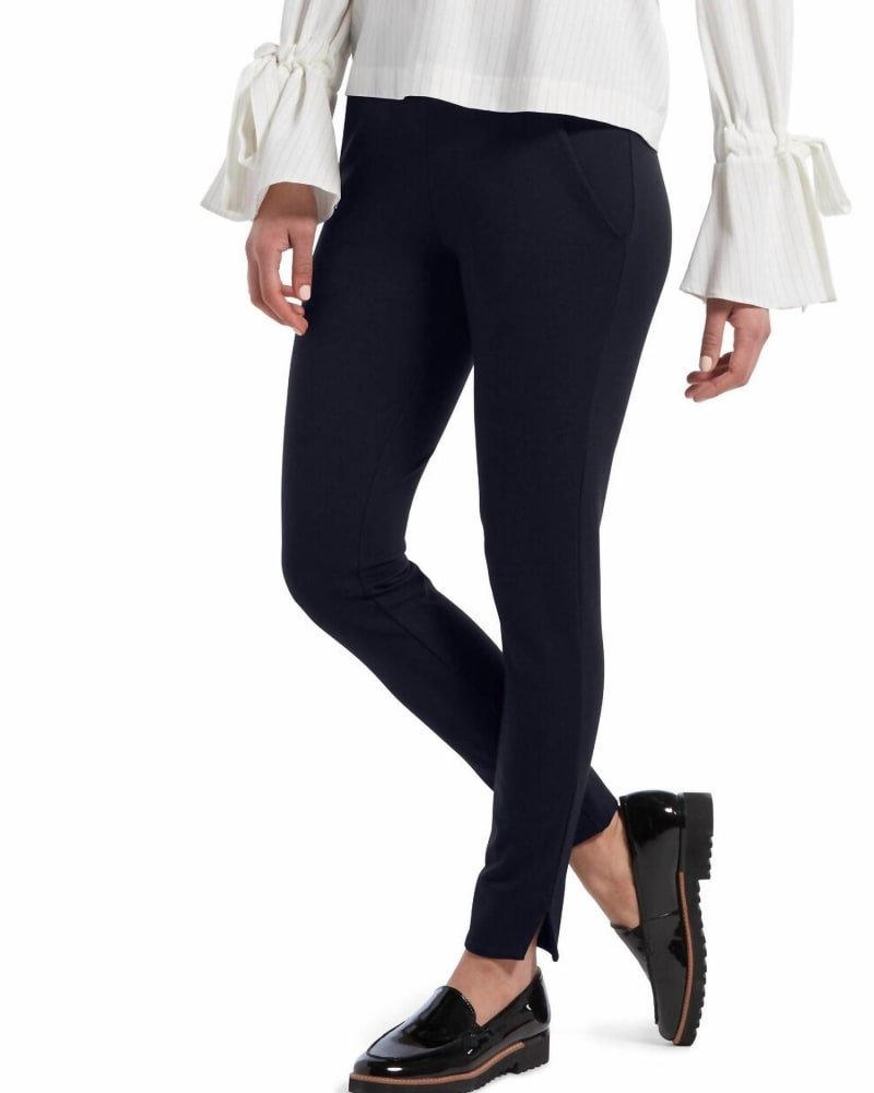 Women'S Wide Waistband Blackout Cotton Leggings in Navy