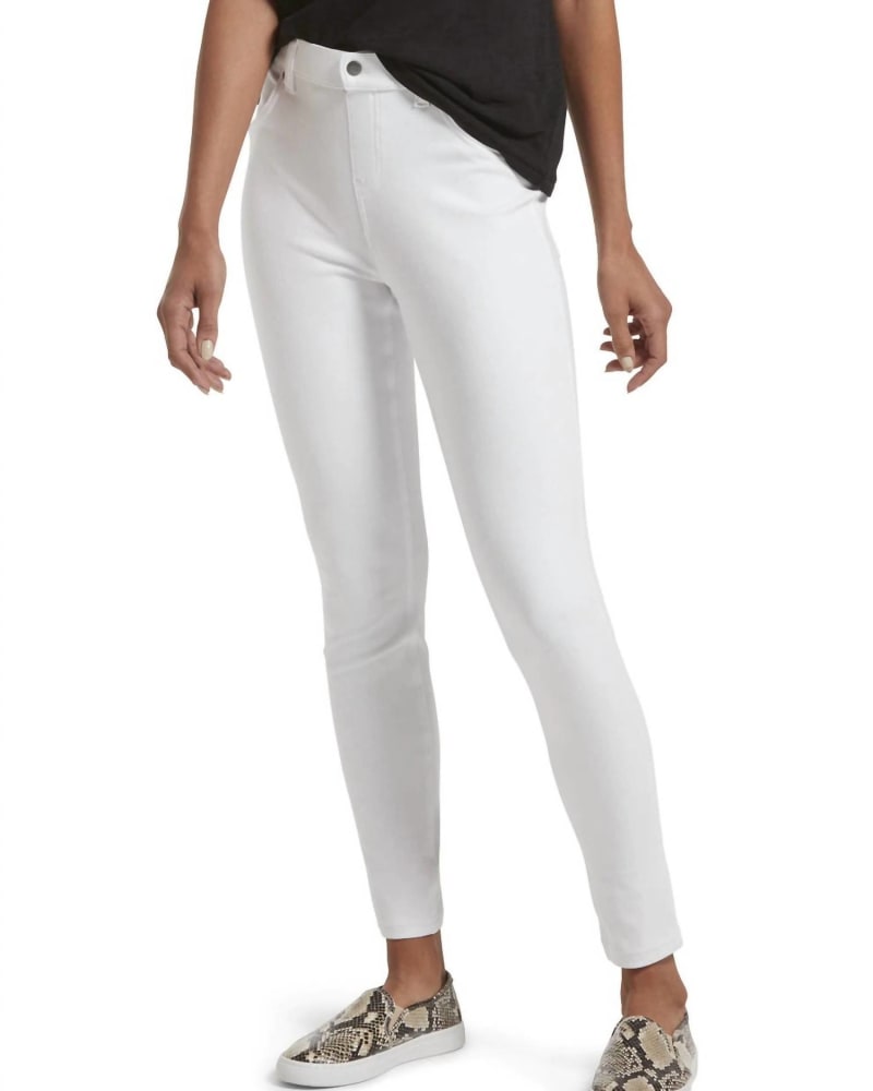 Women'S Ultra Soft High Waist Curvy Denim Leggings in White