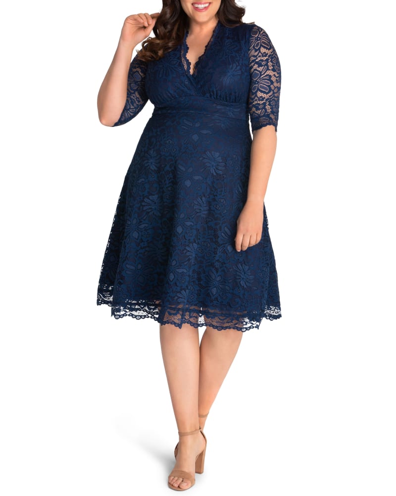 Plus Size Mademoiselle Lace Cocktail | NAVY BLUE