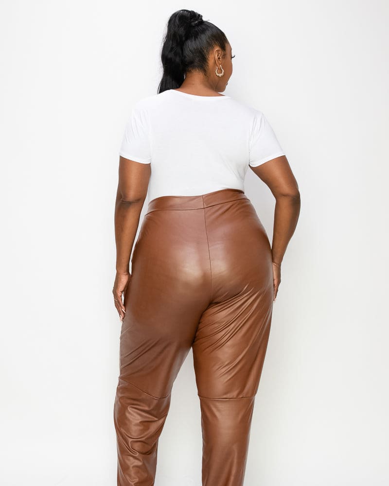 Leather pants (Brown) for women, Buy online