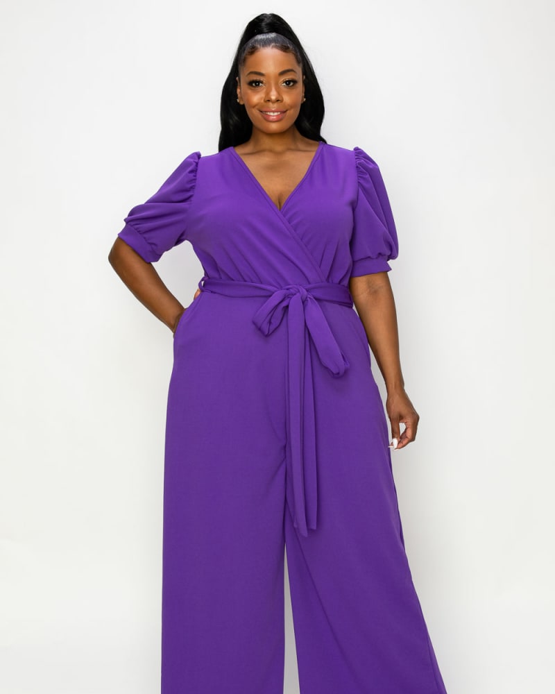 Tonnara Mauve | Plus Size Wide Leg Velvet Jumpsuit