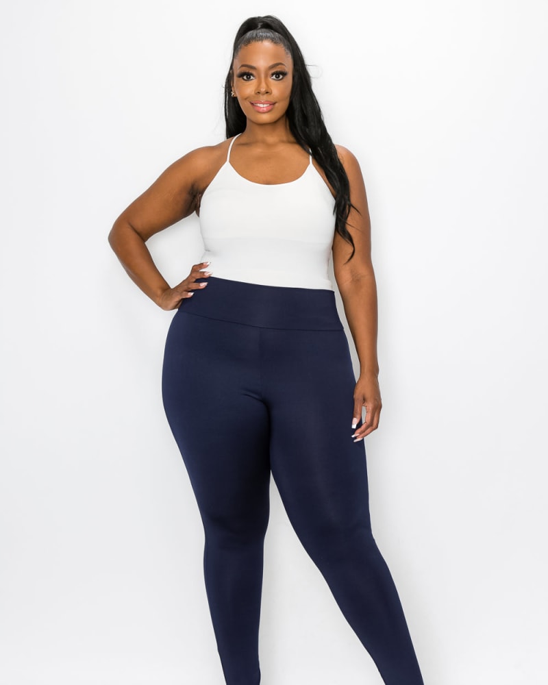 X-TWO Women's Basic Dark Blue Leggings Plus Size (26-28) at  Women's  Clothing store